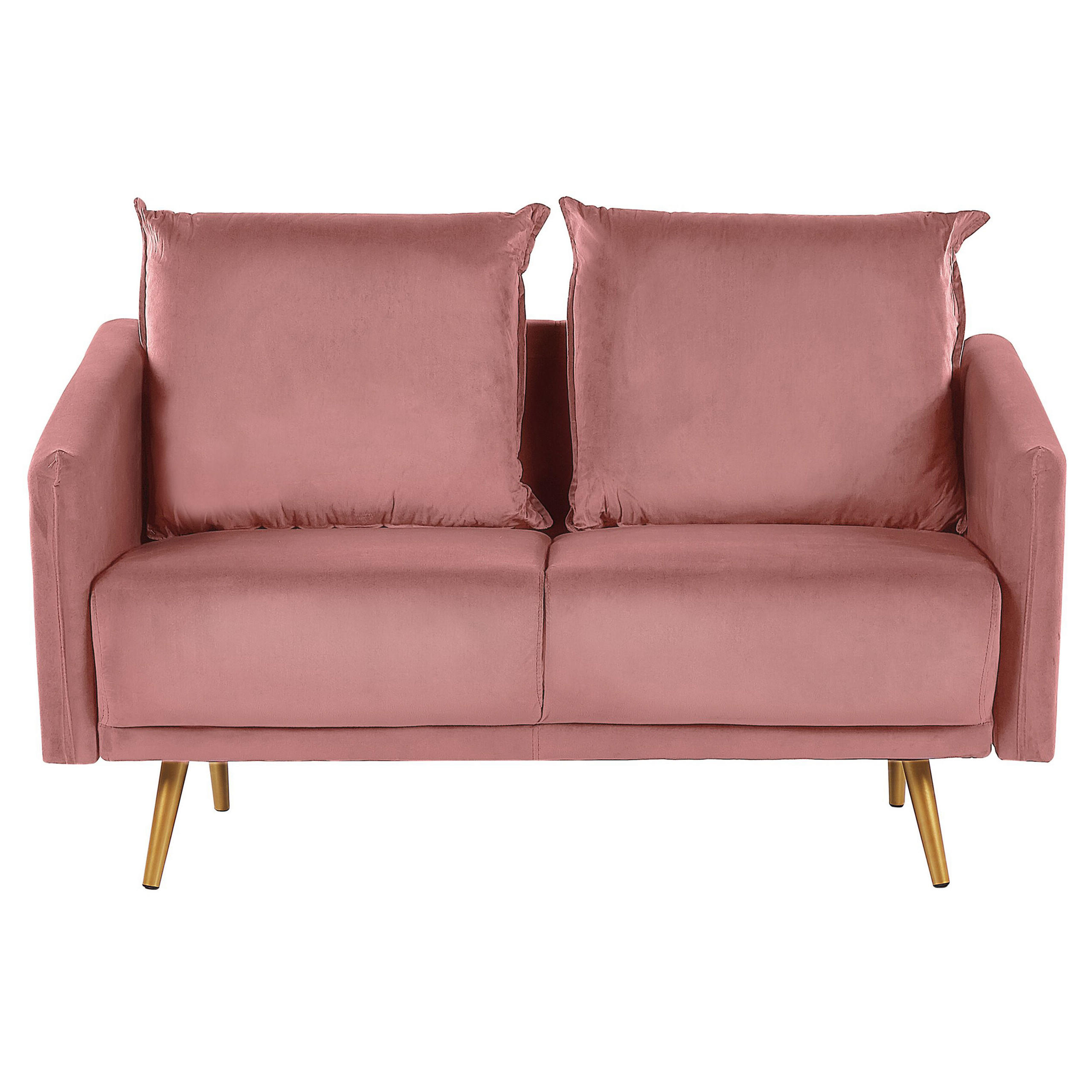 2-SITZER-SOFA Samtstoff Rosa Maura - Pink, Textil (130/83/78cm) - Beliani
