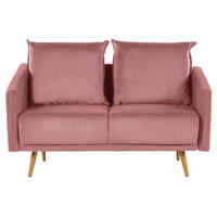2-SITZER-SOFA Samtstoff Rosa Maura - Pink, Textil (130/83/78cm) - Beliani