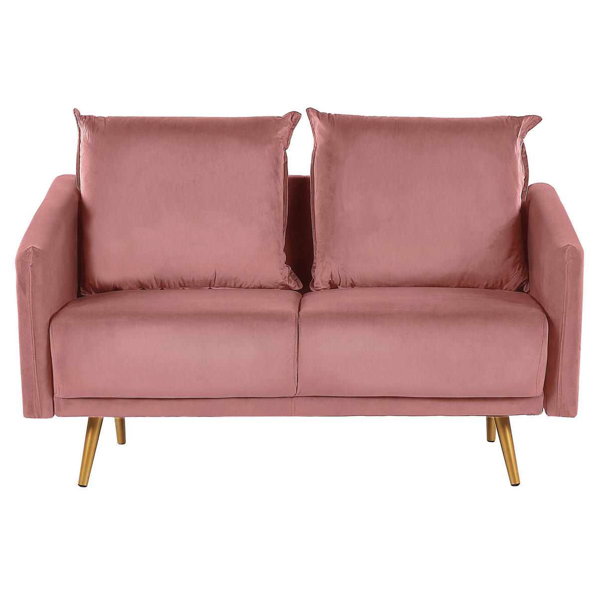 2-SITZER-SOFA Samtstoff Rosa Maura - Pink, Textil (130/83/78cm) - Beliani