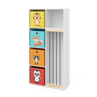 KINDERREGAL Marvin Weiß 72 x 143 cm mit 4 Faltboxen opt.1 - Weiß, Holzwerkstoff (72/143/29.1cm) - Vicco