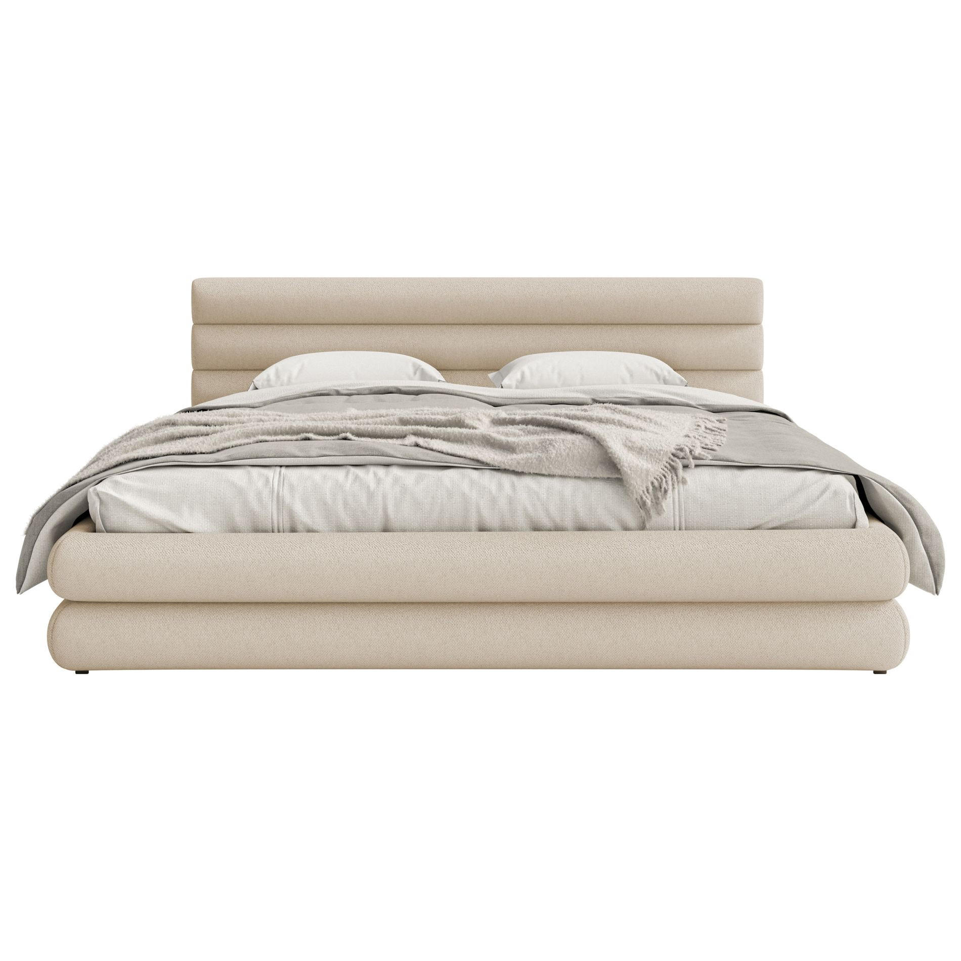 POLSTERBETT Alegre Hellbeige Chenille 180x200 cm - Ecru/Schwarz, Kunststoff/Textil (180/200cm) - Selsey