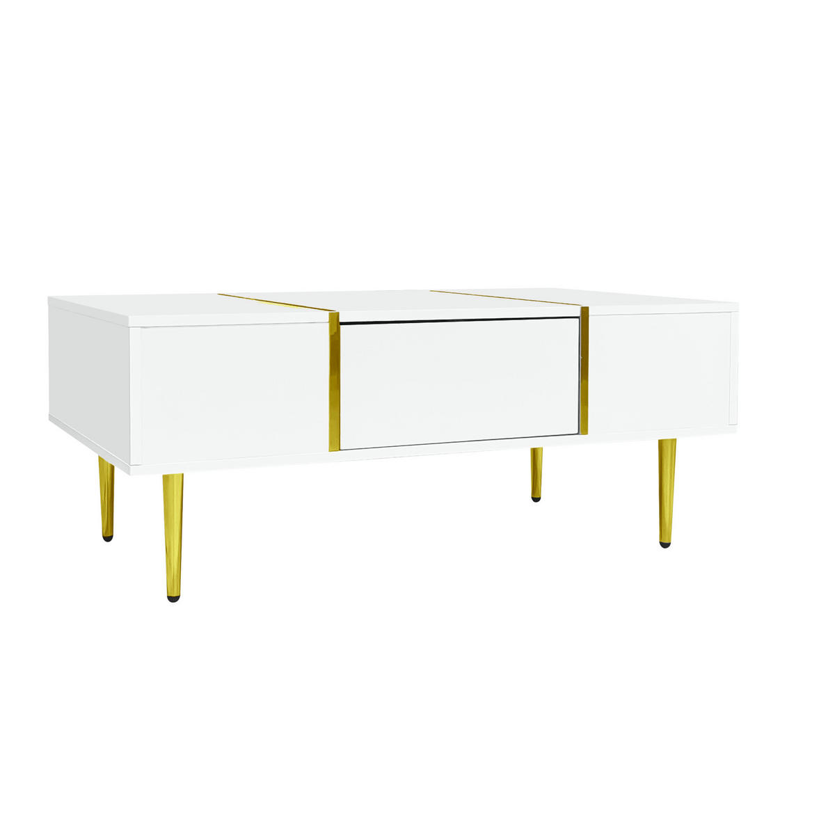 WOHNZIMMER-SET TV-Schrank und Couchtisch Hochglanz Weiß 2-tlg. - Weiß, Holzwerkstoff (60/41.5/100cm) - Beauniv