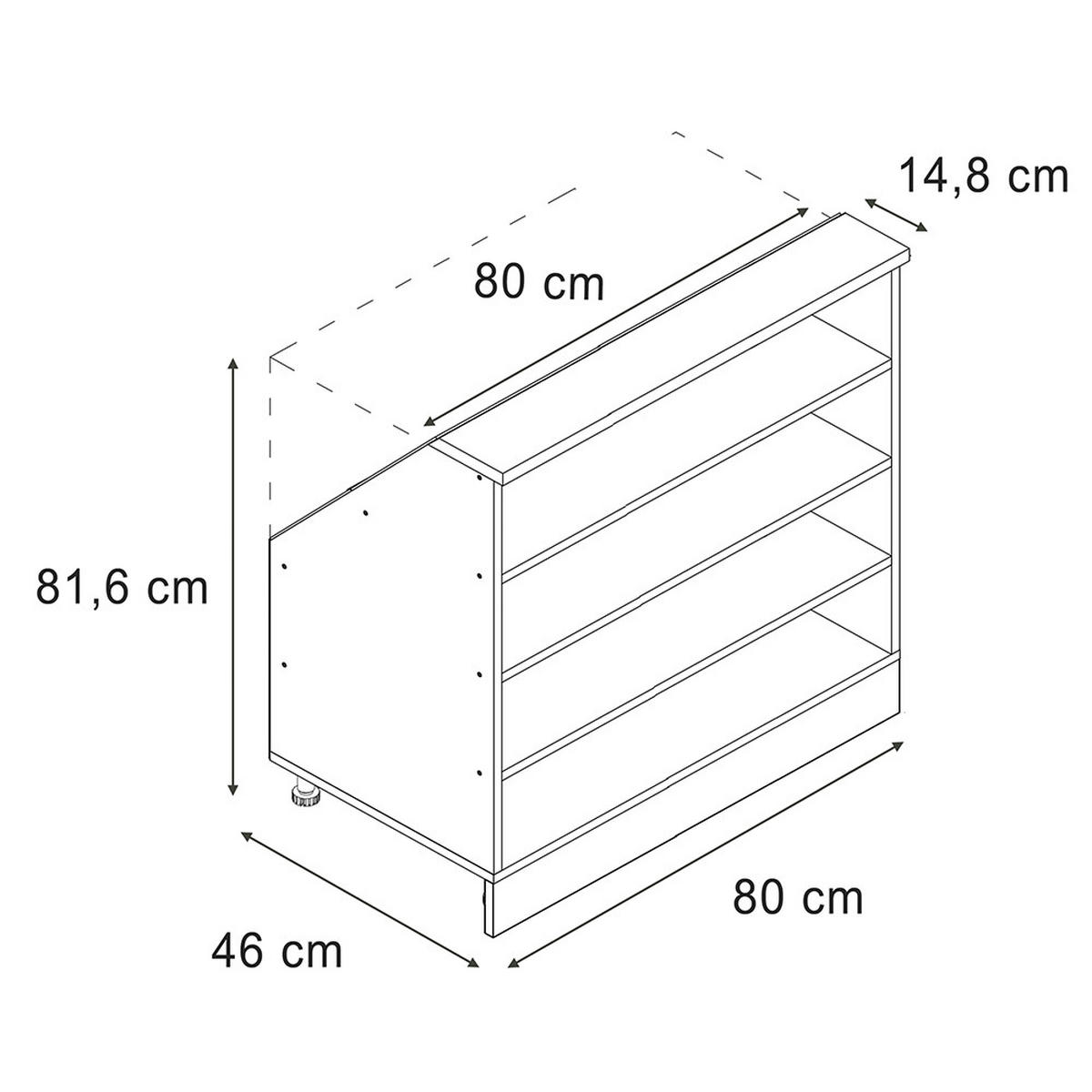 DACHSCHRÄGENSCHRANK Rion Weiß 80 x 81.6 cm mit 4 Fächern - Weiß, Holzwerkstoff (80/81.6/46cm) - Vicco