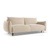 3-SITZER SOFA mit Schlaffunktion Samt Stoff Beige - Beige/Creme, Textil/Metall (230/86/105cm) - Makamii