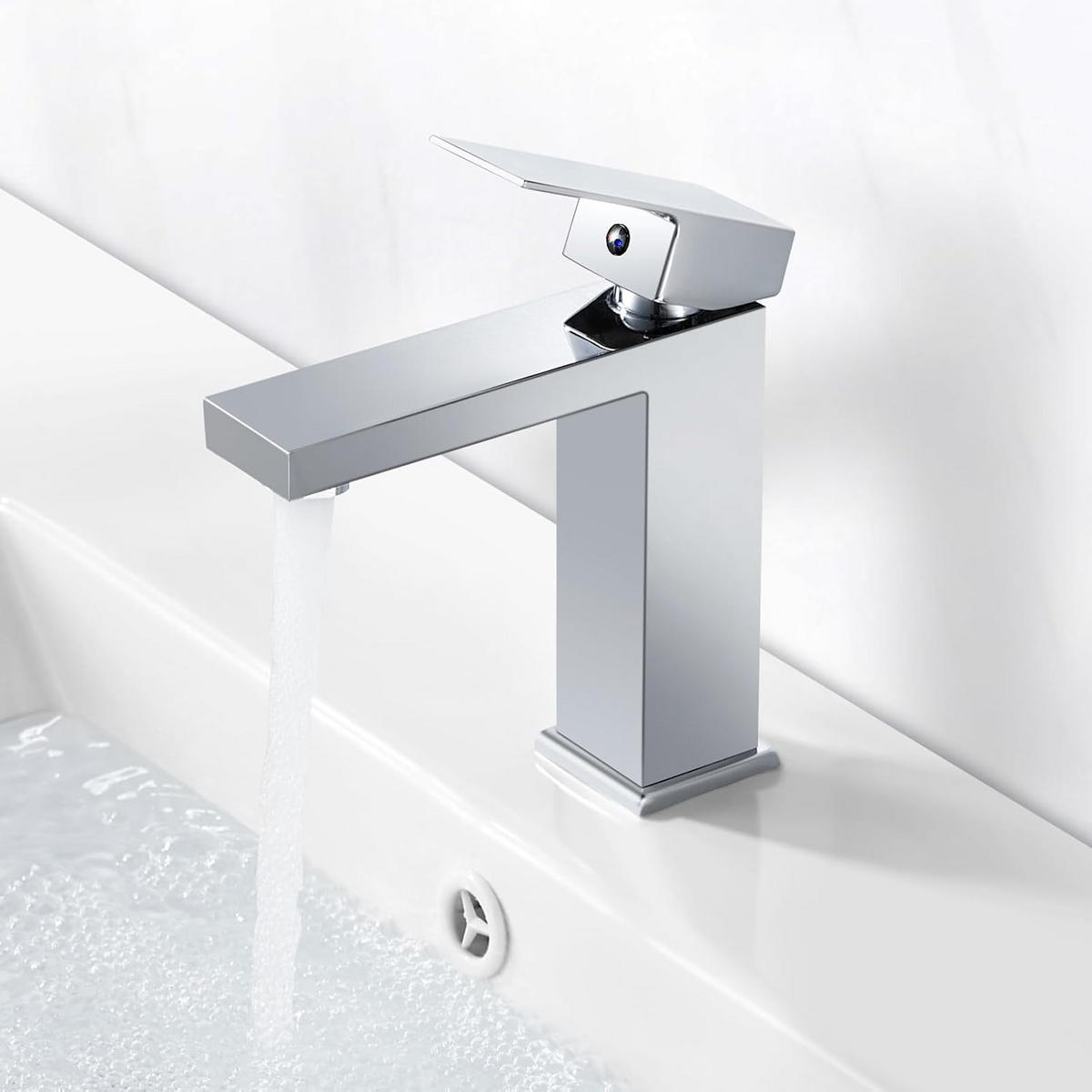 BADEZIMMERARMATUR, 16.5 x 15 cm, silber - Silberfarben, Metall (25/10/20cm) - Vallsero