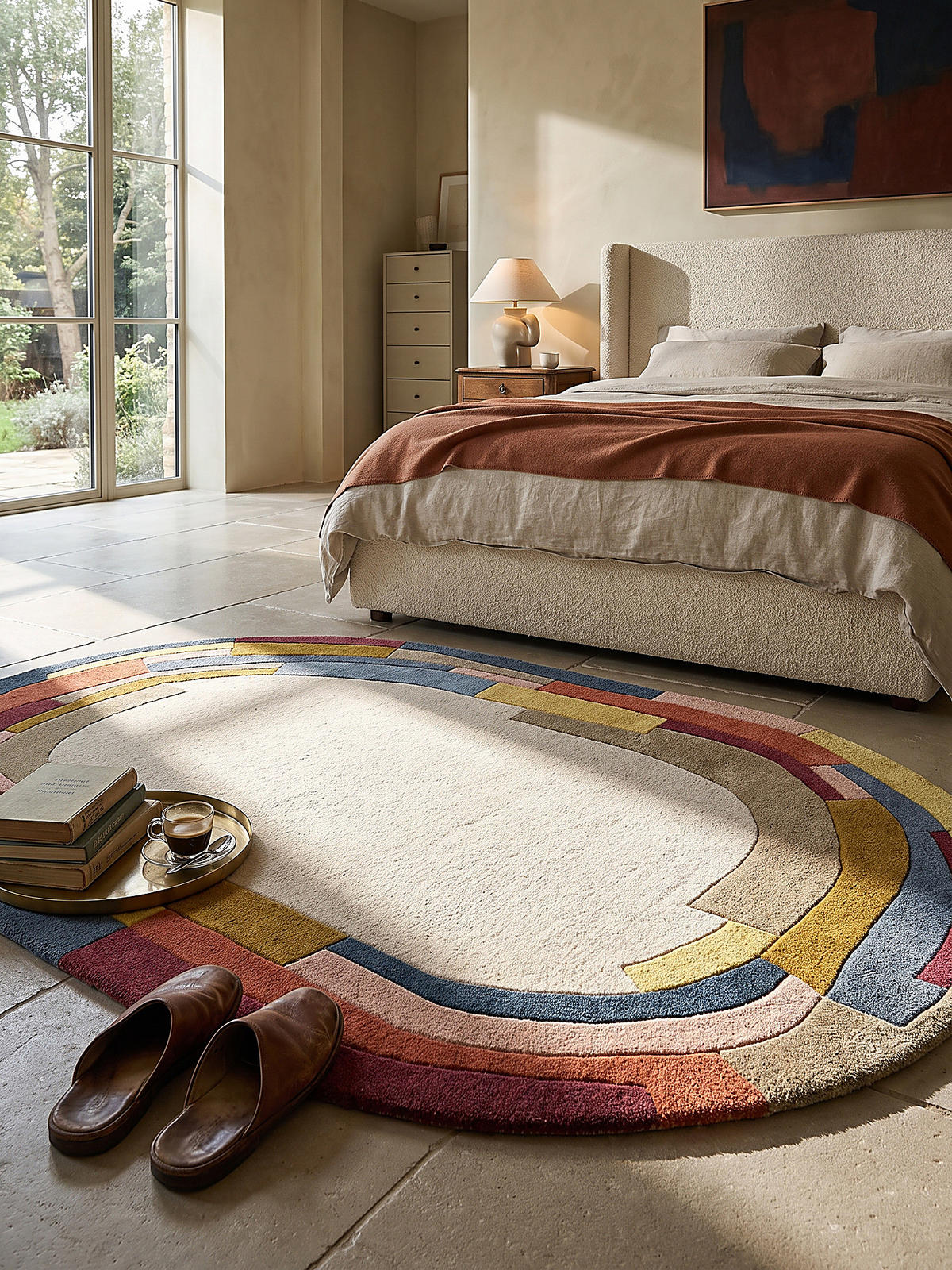 WOLLTEPPICH handgetuftet LUGAR, Farbblock-Bordüre, Multi, 160 x 230 cm - Multicolor, Textil (160/230cm) - KADIMA DESIGN