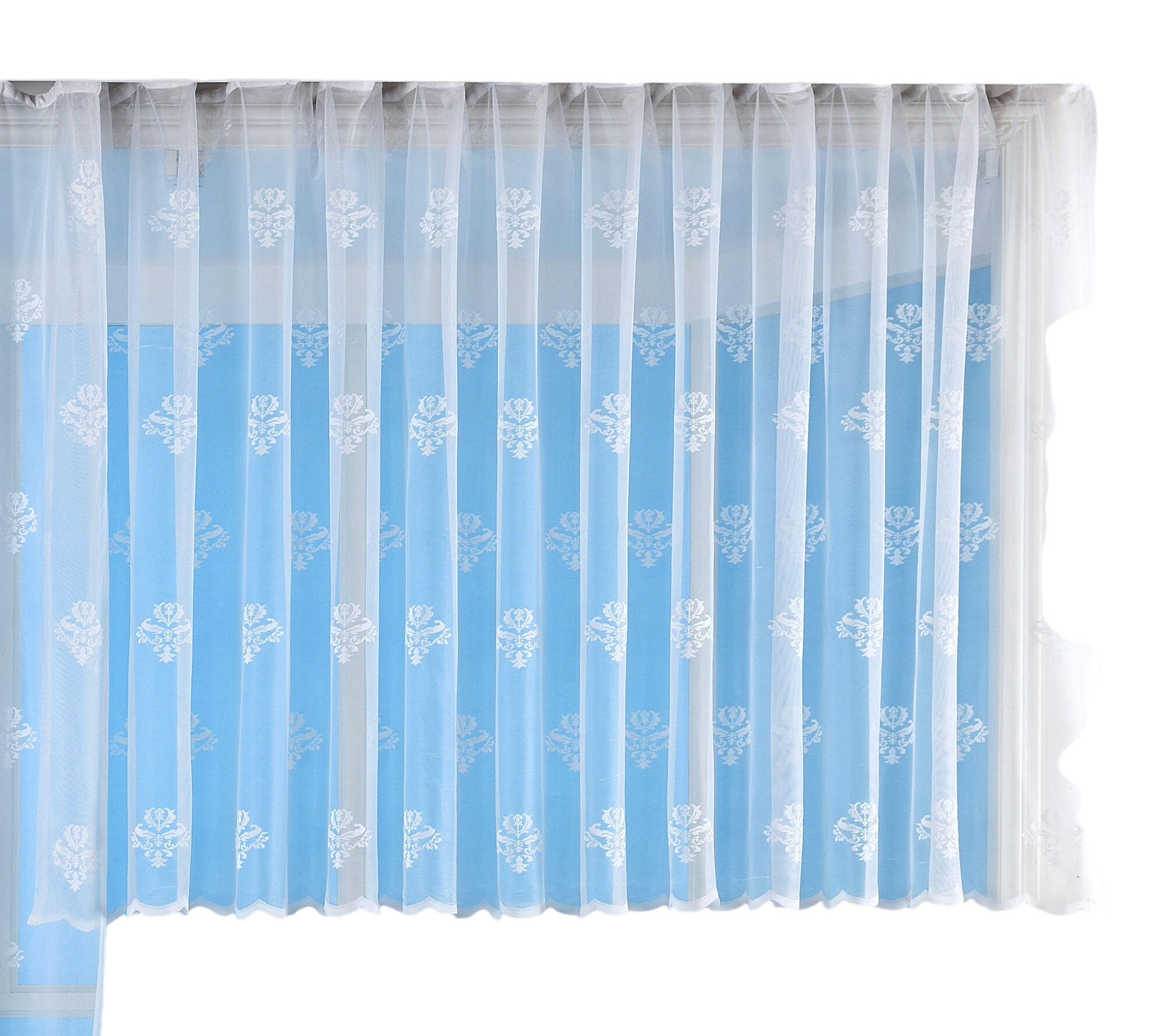 VORHANG BLUMENMUSTER HxB 145x300 cm Weiß - Weiß, Textil (300/145cm) - Gardinenbox