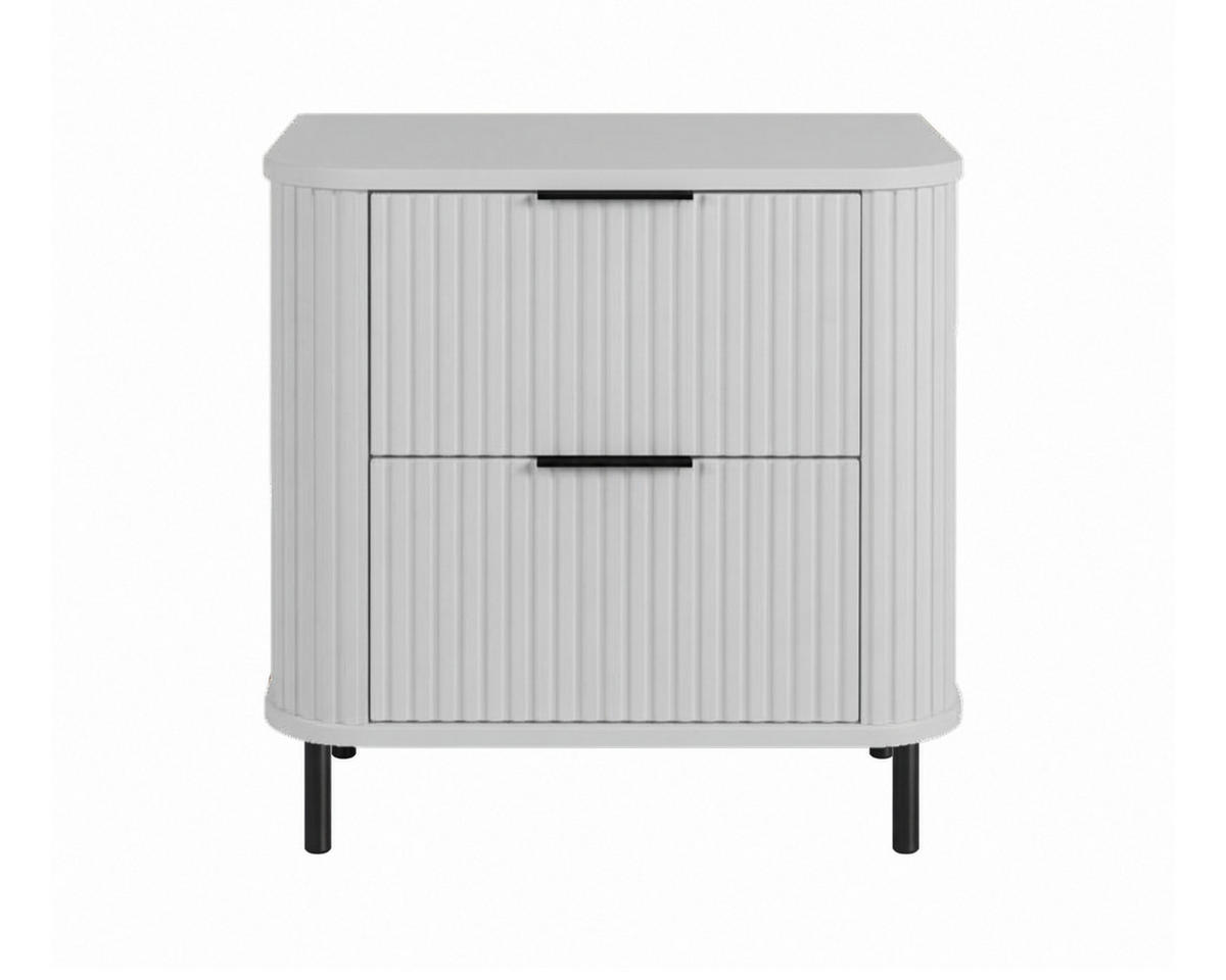 BADEZIMMERSCHRANK : Farbe Weiß, Griff schwarz, Füße schwarz, 60 x 41,5 x 66,7 cm - Schwarz/Weiß, Holzwerkstoff (60/66.7/41.5cm) - 3XE LIVING