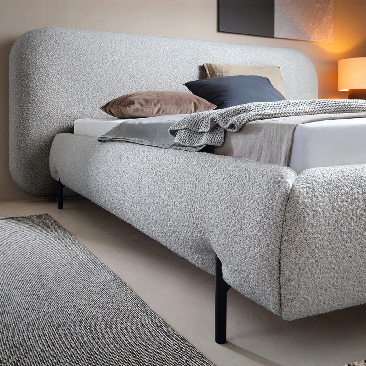 BOXSPRING POSTEĽ 160/200 Tobias Svetlo šedá - sivá, drevo (160/200cm) - Petits-meubles