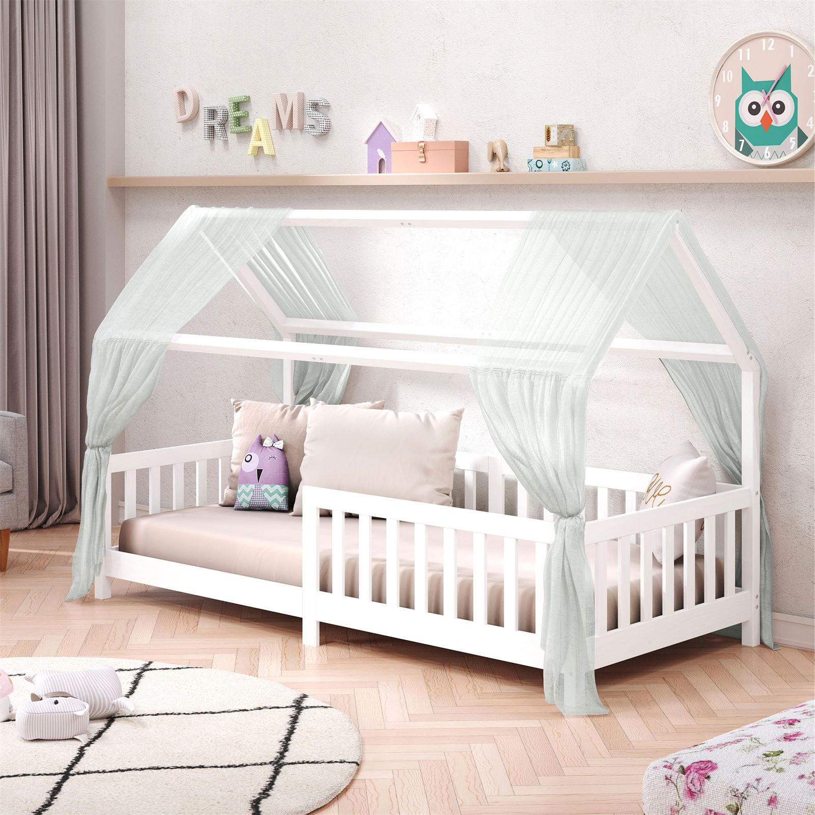 HAUSBETT NINA 90X200 CM - Weiß, Holz (96/135/206cm) - IDIMEX