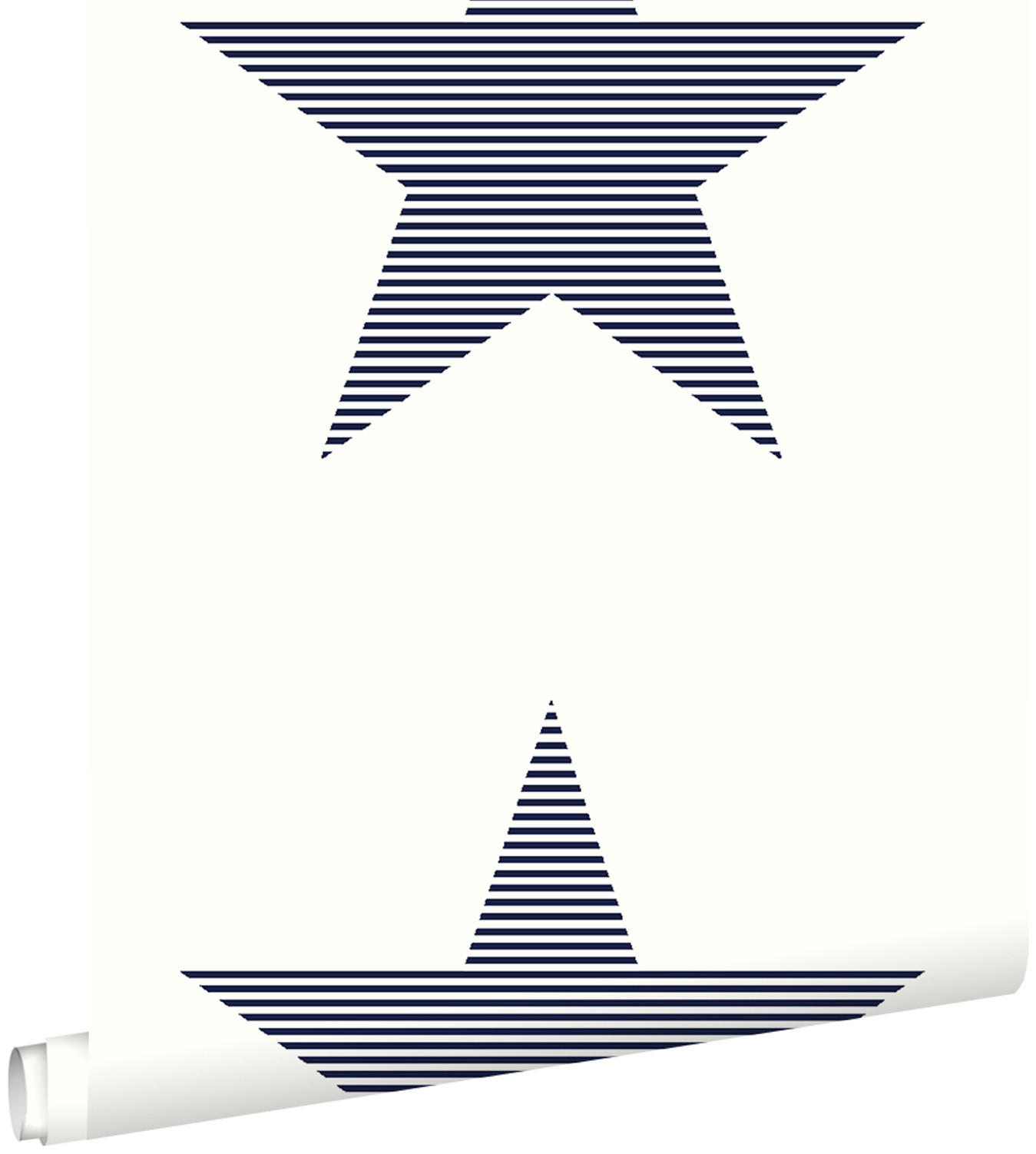 TAPETE gestreifte Sterne 53 cm x 10.05 m - Blau, Papier (53/0.1cm) - ESTAhome