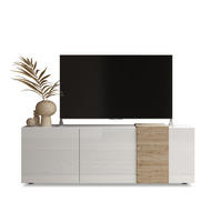 TV-MÖBEL 3 Schwingtüren Pluton - L181 cm - Weiß, Holzwerkstoff (44/57/181cm) - Calicosy