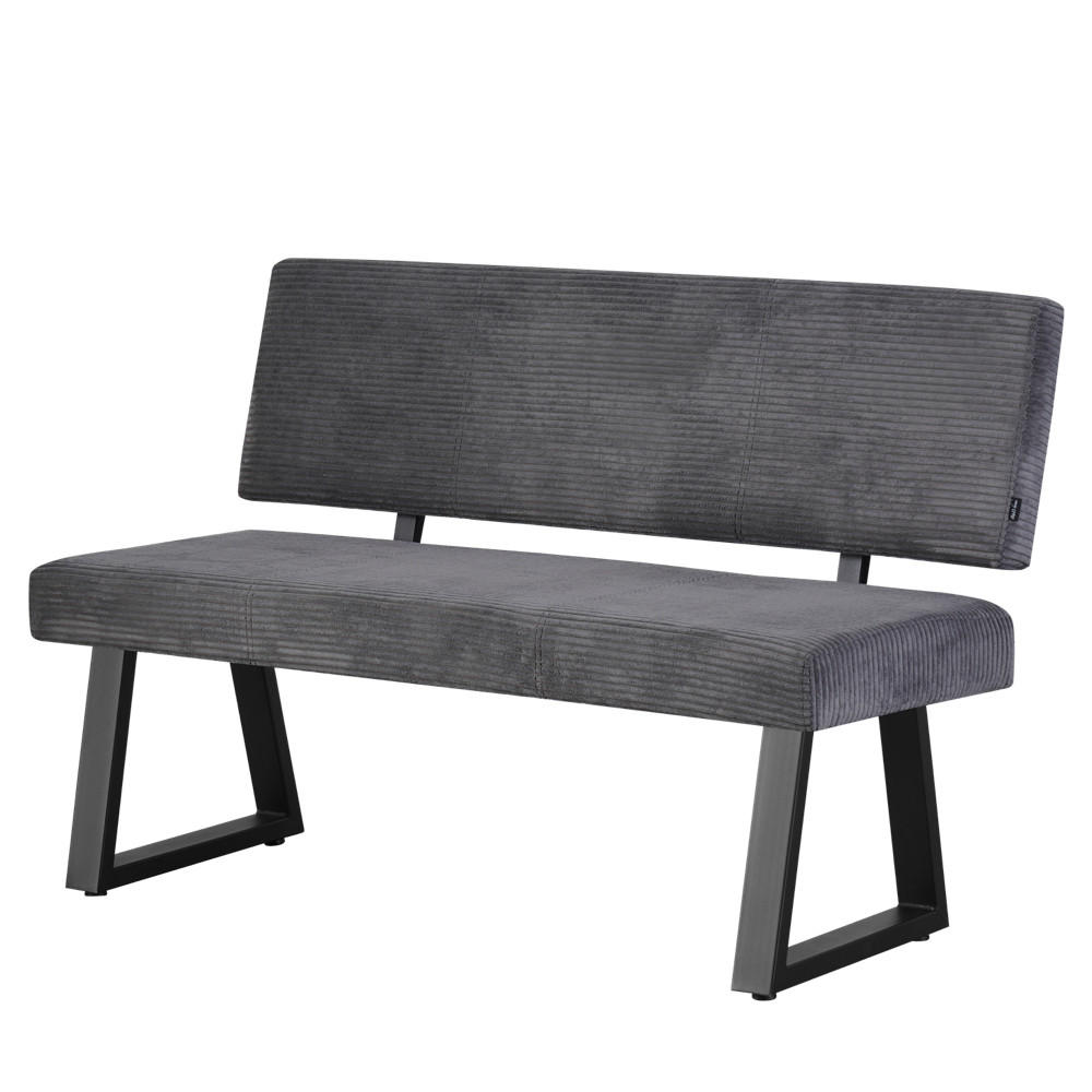 SITZBANK SIGFRID - Dunkelgrau, Textil/Metall (140/88/58cm) - B&D Home