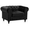SESSEL Samtstoff schwarz Chesterfield - Dunkelbraun/Schwarz, Textil (110/70/75cm) - Beliani