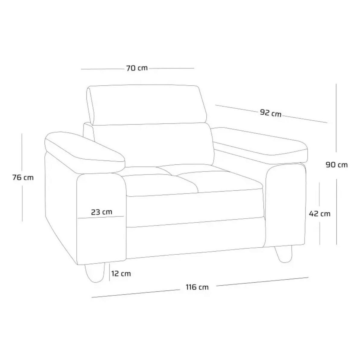 SESSEL JUNIOR mit verstellbare Kopfstütze Velours Beige - Beige/Schwarz, Holz/Textil (116/90/92cm) - Muffo