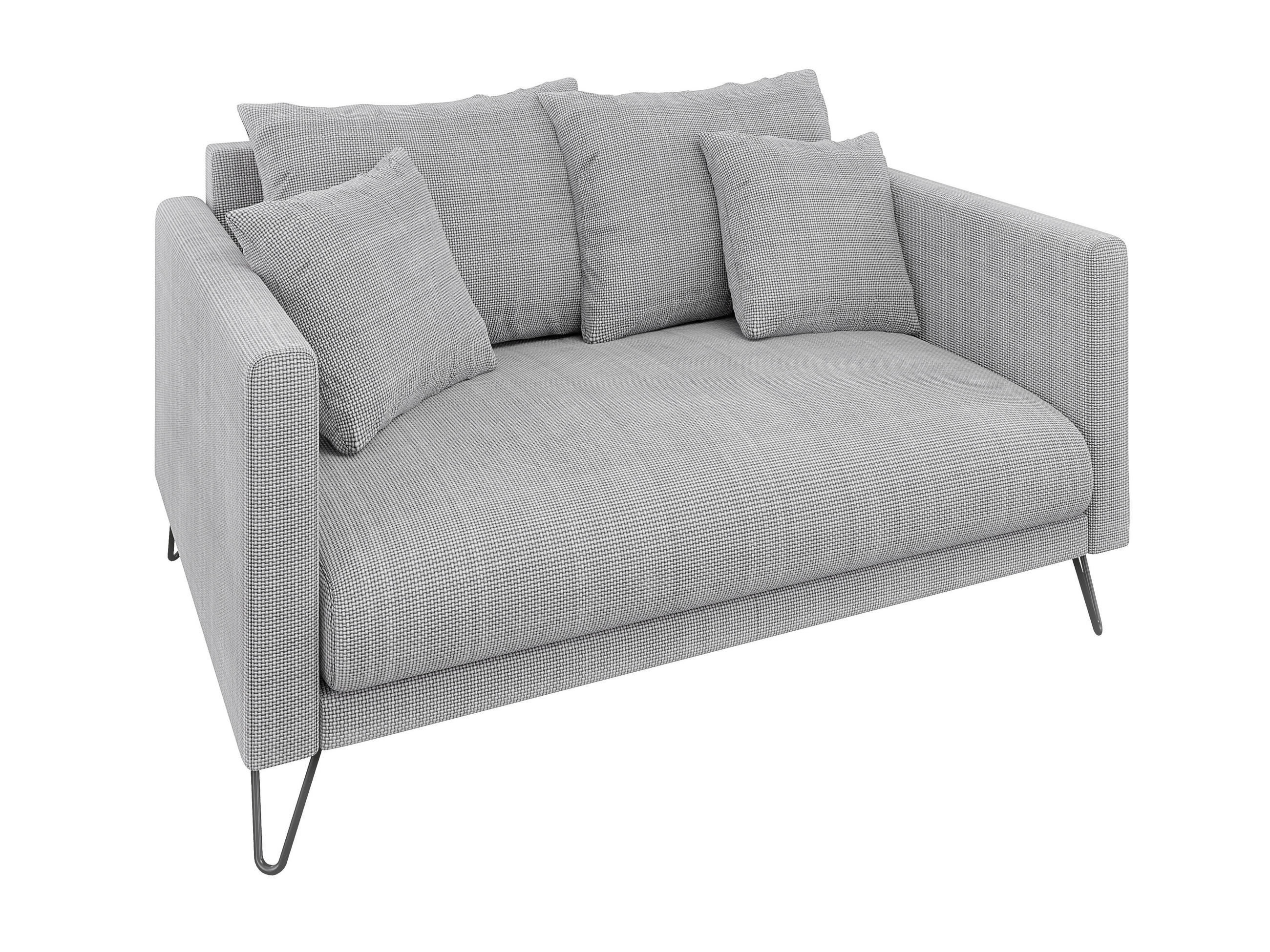 2-SITZER-SOFA Harmony Hellgrau Chenille - Hellgrau/Schwarz, Holz/Textil (140/85/100cm) - S-Style Möbel