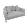 2-SITZER-SOFA Harmony Hellgrau Chenille - Hellgrau/Schwarz, Holz/Textil (140/85/100cm) - S-Style Möbel
