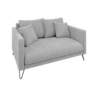 2-SITZER-SOFA Harmony Hellgrau Chenille - Hellgrau/Schwarz, Holz/Textil (140/85/100cm) - S-Style Möbel