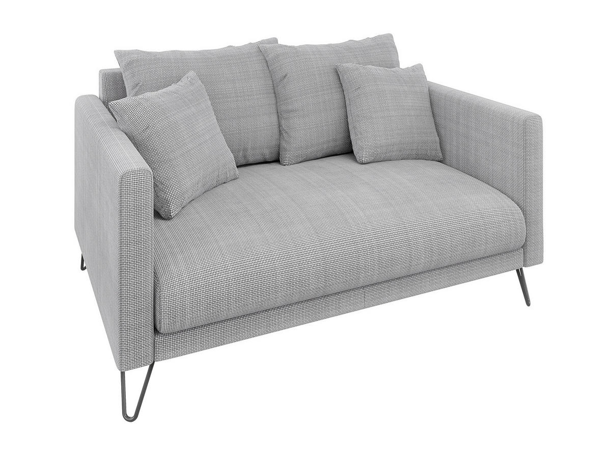 2-SITZER-SOFA Harmony Hellgrau Chenille - Hellgrau/Schwarz, Holz/Textil (140/85/100cm) - S-Style Möbel
