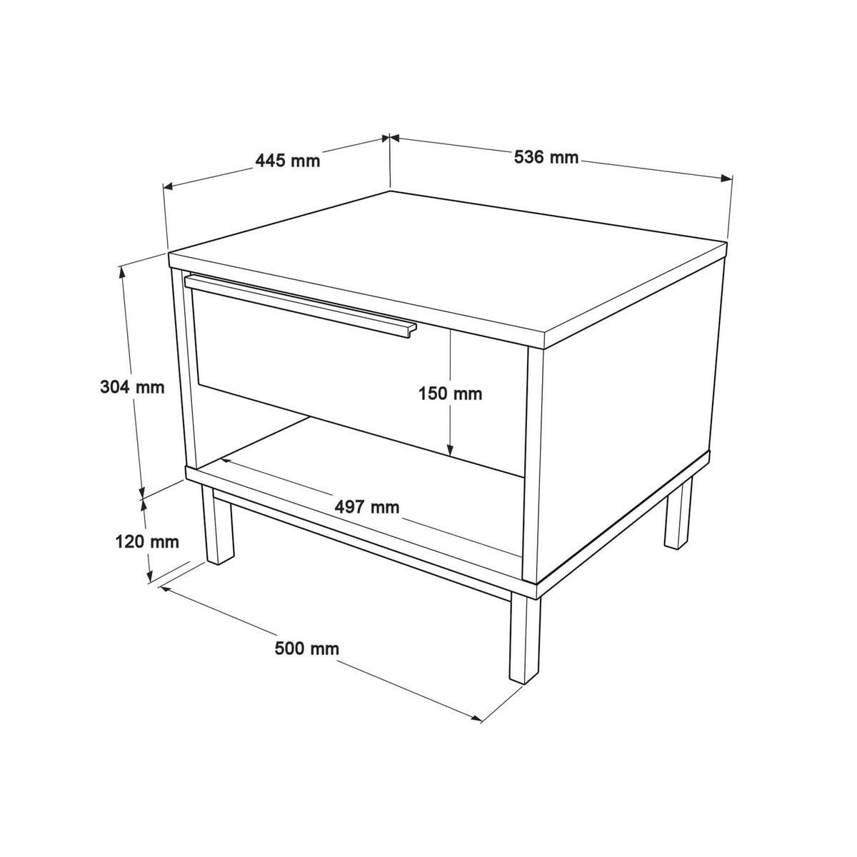 NACHTTISCH 42,5/44,5/53,5 cm - Weiß, Holz (42.5/53.5/44.5cm) - Mobili Rebecca