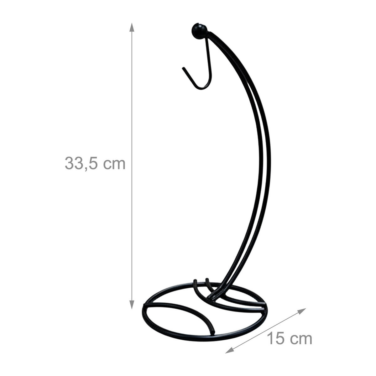 BANANENHALTER - Schwarz, Metall (15/33.5/15cm) - Relaxdays