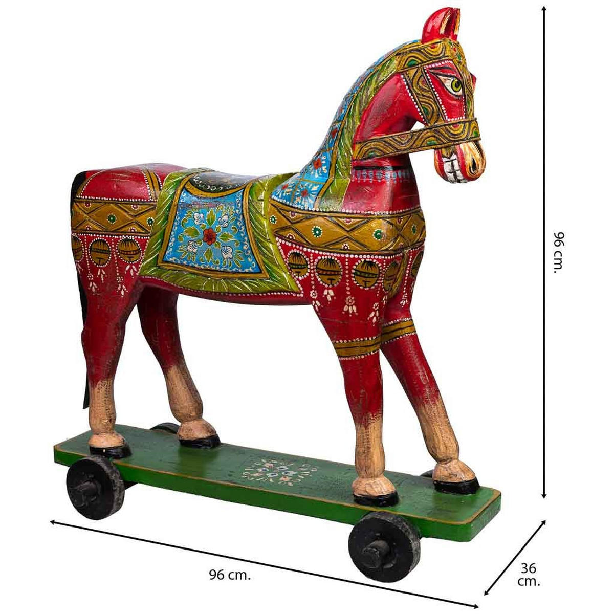 DEKOPFERD aus Holz 86x36x96 cm - Multicolor, Holz (86/96/36cm) - Wanderlust