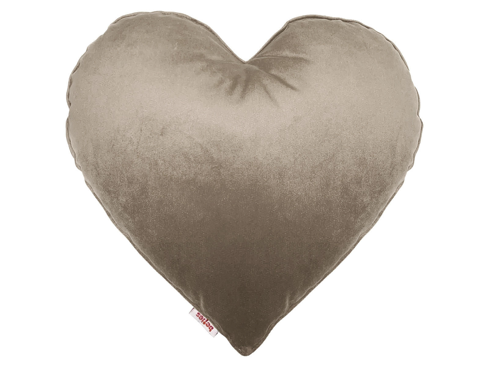 HERZKISSEN Samt&Sonders taupe 35x32 cm - Taupe, Textil (34/32cm) - beties Heimtextil