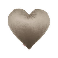 HERZKISSEN Samt&Sonders taupe 35x32 cm - Taupe, Textil (34/32cm) - beties Heimtextil
