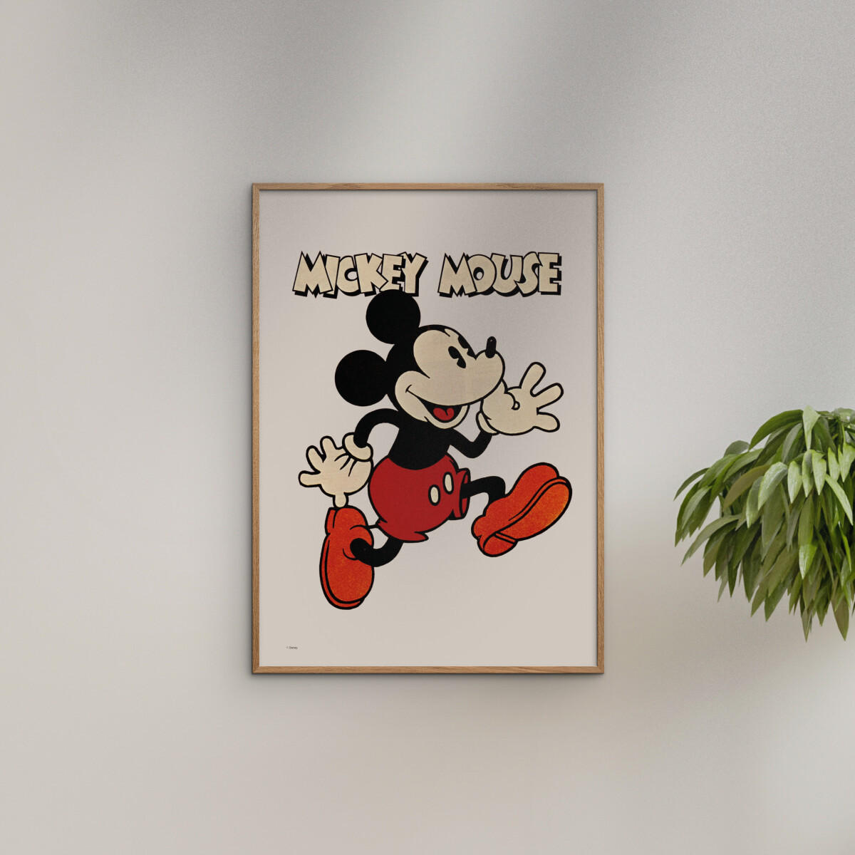 POSTER mit Rahmen Disney - Disney - Mickey Mouse Vintage No. 01 - Eichefarben/Beige, Holz/Papier (30/40cm) - Poster&Frame