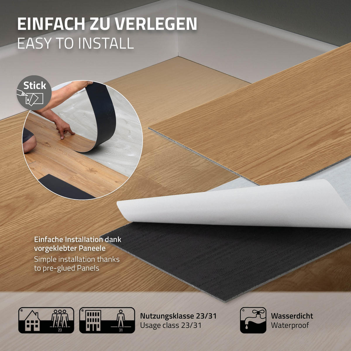 VINYLBODEN selbstklebend 11,15m²/80 Dielen Eiche Sundance - Hellbraun, Kunststoff (91.5/15.3/0.2cm) - ML-DESIGN