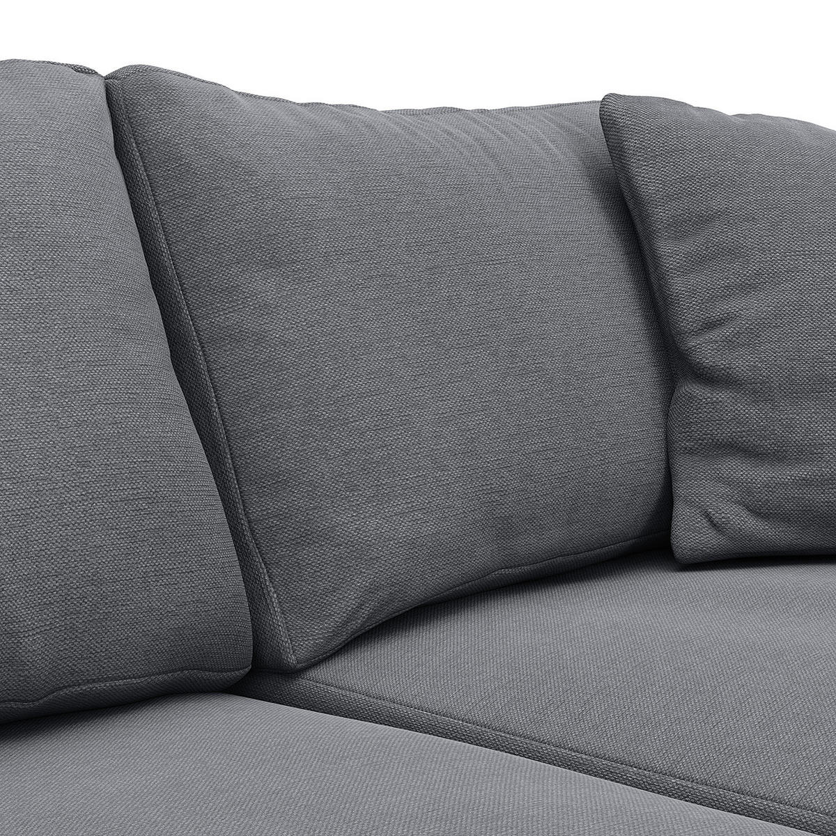 ECKSOFA mit Longchair - Schwarz/Grau, Kunststoff/Textil (286/183cm) - home24