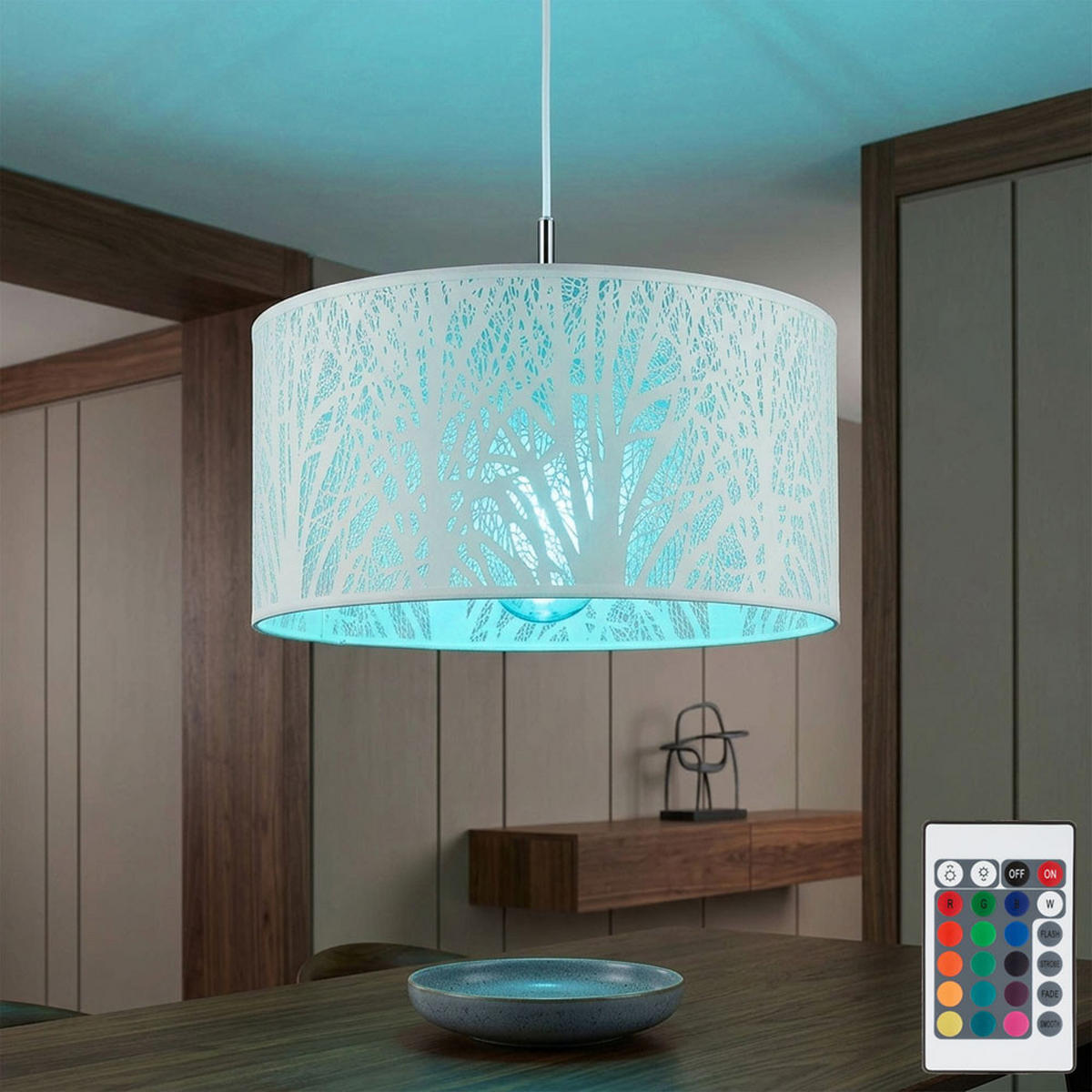 LED HÄNGELEUCHTE PINNI Weiß Baum-Dekor - Weiß, Metall (38/38/120cm) - Globo Lighting