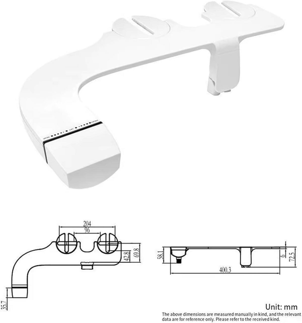 WC-BIDET-AUFSATZ, weiß,45/19.5/9CM - Weiß, Kunststoff (19.5/9/45cm)