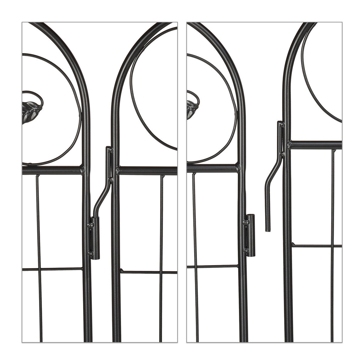 4XGARTENZAUN - Schwarz, Metall (375/112/1cm) - Relaxdays