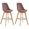 BARHOCKER Medoc, 2er Set, Gestell Natura, Samt Braun - Braun/Naturfarben, Holz/Textil (48/100/56cm) - TPFLiving