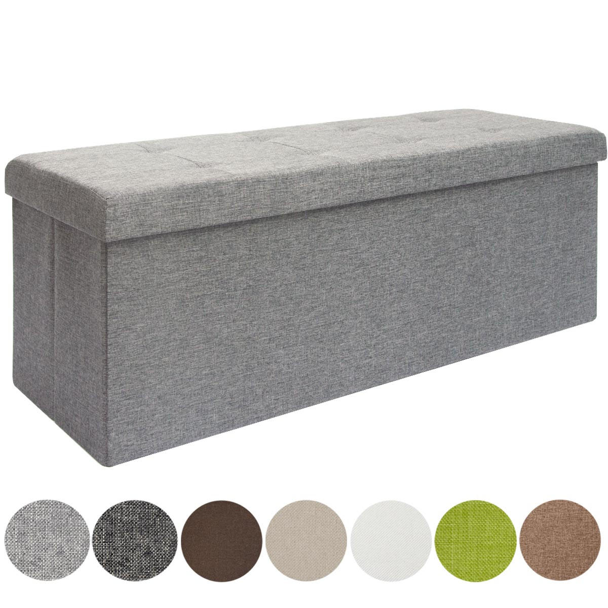 SITZBANK Faltbar, 110/38/38 cm, mit 2 Trennwänden, 120 Liter, Grau - Grau, Textil (38/38/110cm) - Dunedesign