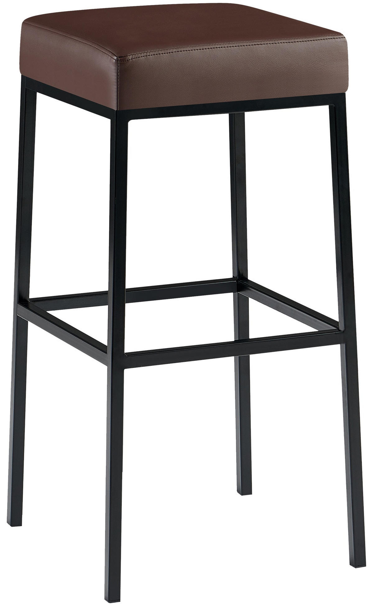 BARHOCKER Lederlook braun - Schwarz/Braun, Textil/Metall (37/78/37cm) - CLP