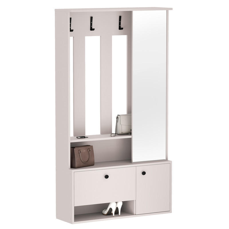 GARDEROBENSCHRANK GLASSY in 100/33/191 cm Kaschmir - Kaschmir/Schwarz, Holzwerkstoff/Metall (100/191/33cm) - Idohome