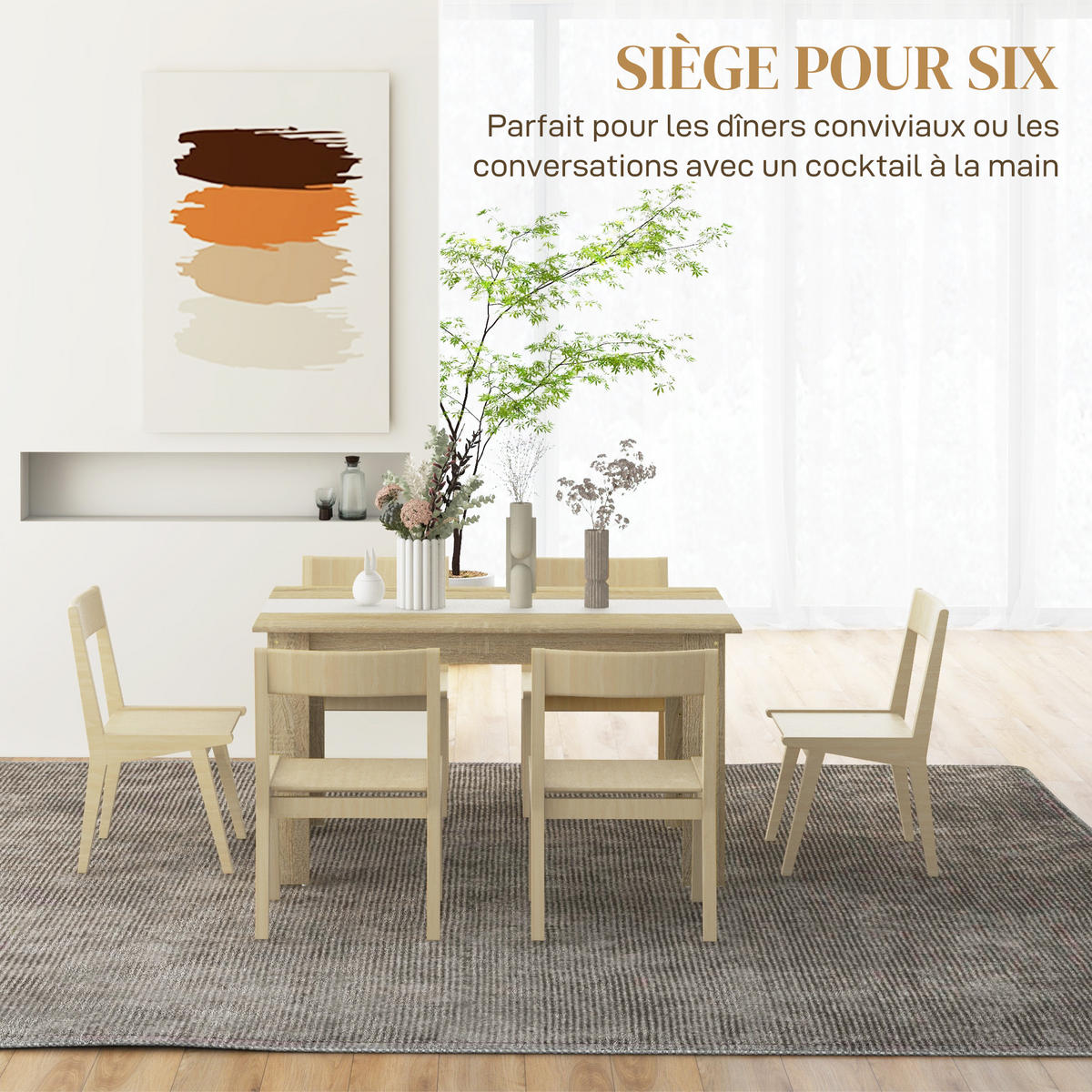 ESSTISCH Naturfarben und Weiß Holzoptik 140/90/75 cm - Eichefarben, Holz (89.5/140/75cm) - PANGIVO