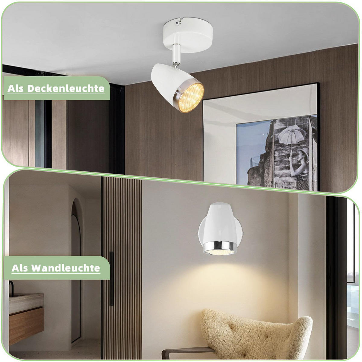 LED-DECKENLEUCHTE Lethbridge 8/13.5/5.6cm - Weiß, Metall (8/13.5/5.6cm) - Nettlife