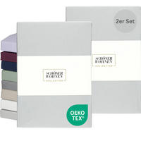 SPANNBETTLAKEN BASIC 2er Set - Hellgrau, Textil (100/200cm) - Schöner Wohnen