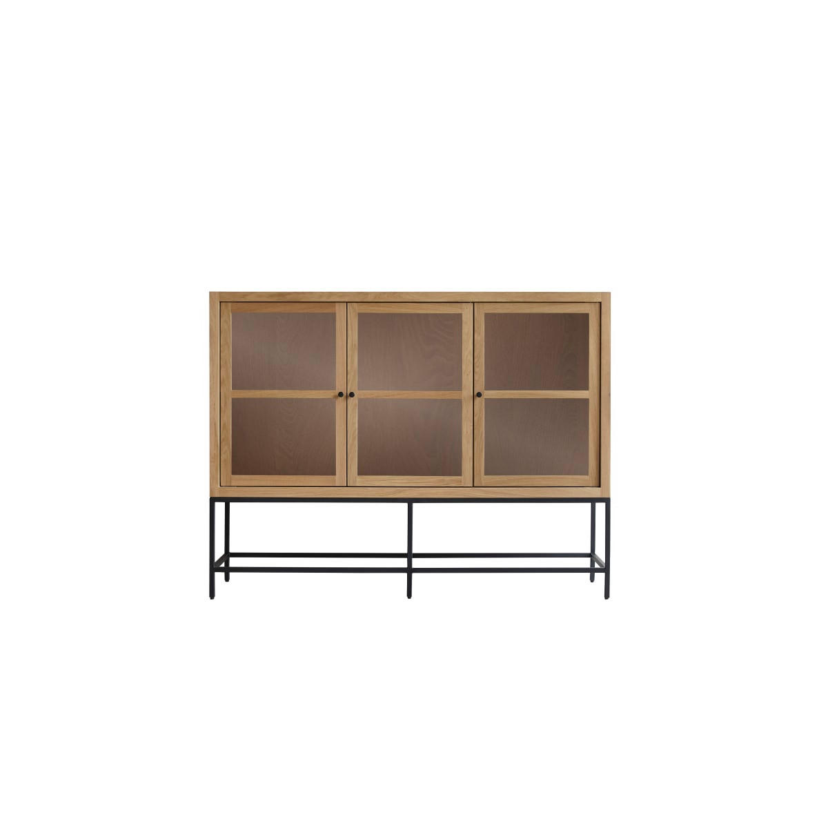 VITRINENSCHRANK Babeth Natur aus Eiche - Naturfarben, Holz (160/122/45cm) - Tikamoon