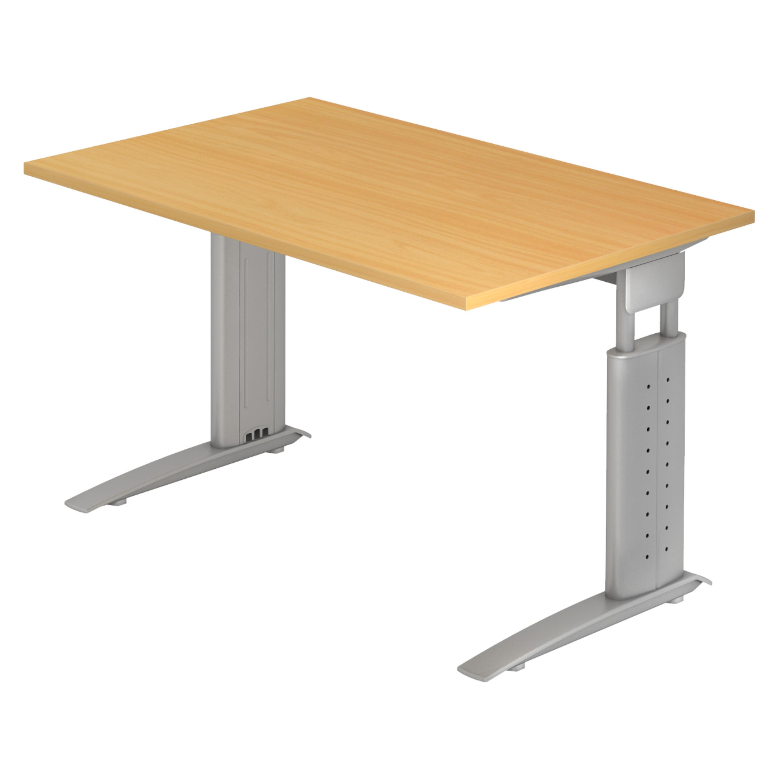 bümö Schreibtisch Buche, Silber 120x74x80 cm