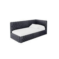 EINZELLBETT Jugendbett mit Bettkasten, Links - MULY 90x200 Dunkelgrau - Dunkelgrau, Holzwerkstoff/Textil (90/200cm) - ALTDECOR