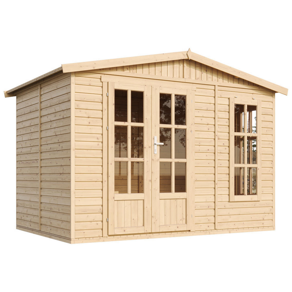 GARTEN HOLZHAUS - B332xT222xH232 cm/6m2 - M334FB - Beige, Holz (332/232/199cm) - Timbela