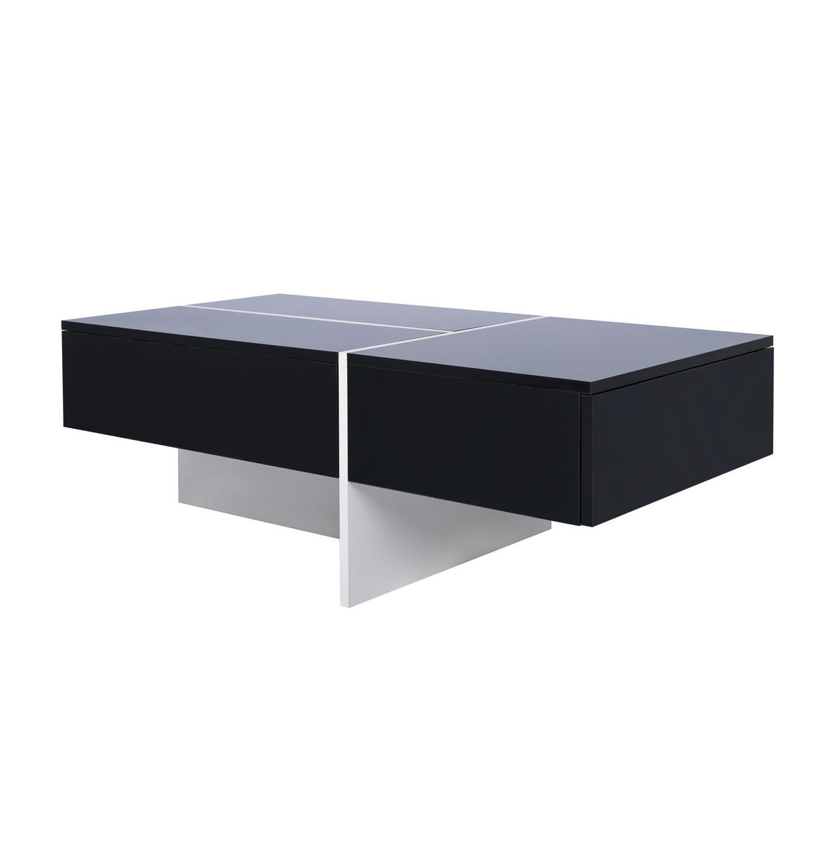 COUCHTISCH aus Spanplatte 100x50x34,5 cm in Schwarz mit LED-Beleuchtung - Schwarz, Holzwerkstoff (100/50/34.5cm) - Modfu