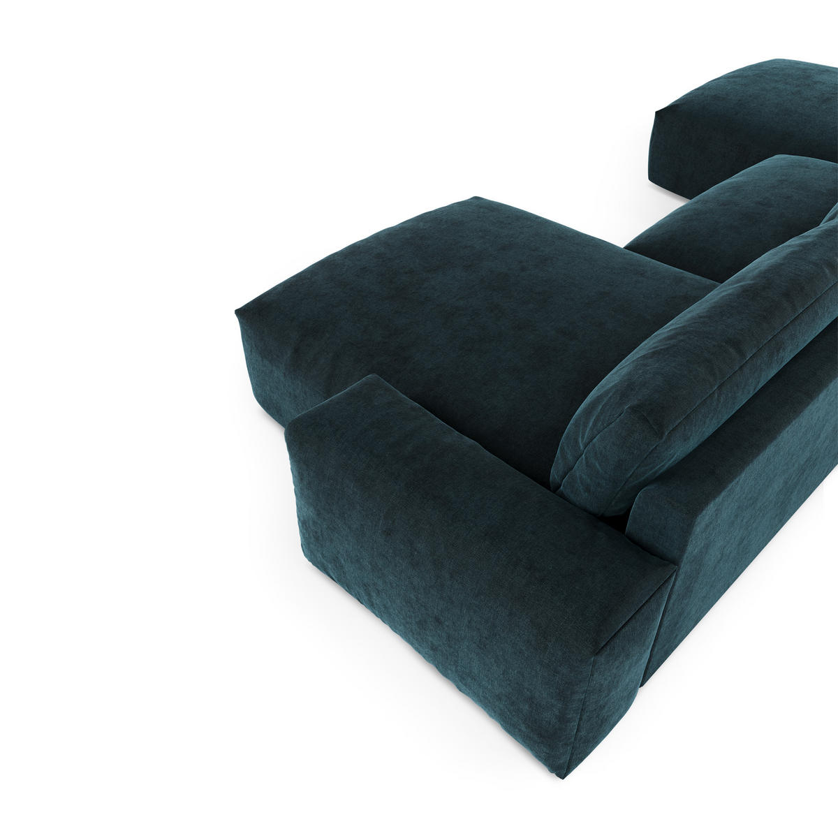 WOHNLANDSCHAFT Samt Pfauenblau 420cm - Blau/Hellblau, Textil (420/75/174cm) - Sia Home