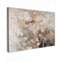 LEINWANDBILD Mandelblüte - Kunst - Van Gogh - Beige - Abstrakt Wohnzimmer Groß 120x80 cm - Braun, Textil (120/80cm) - MuchoWow