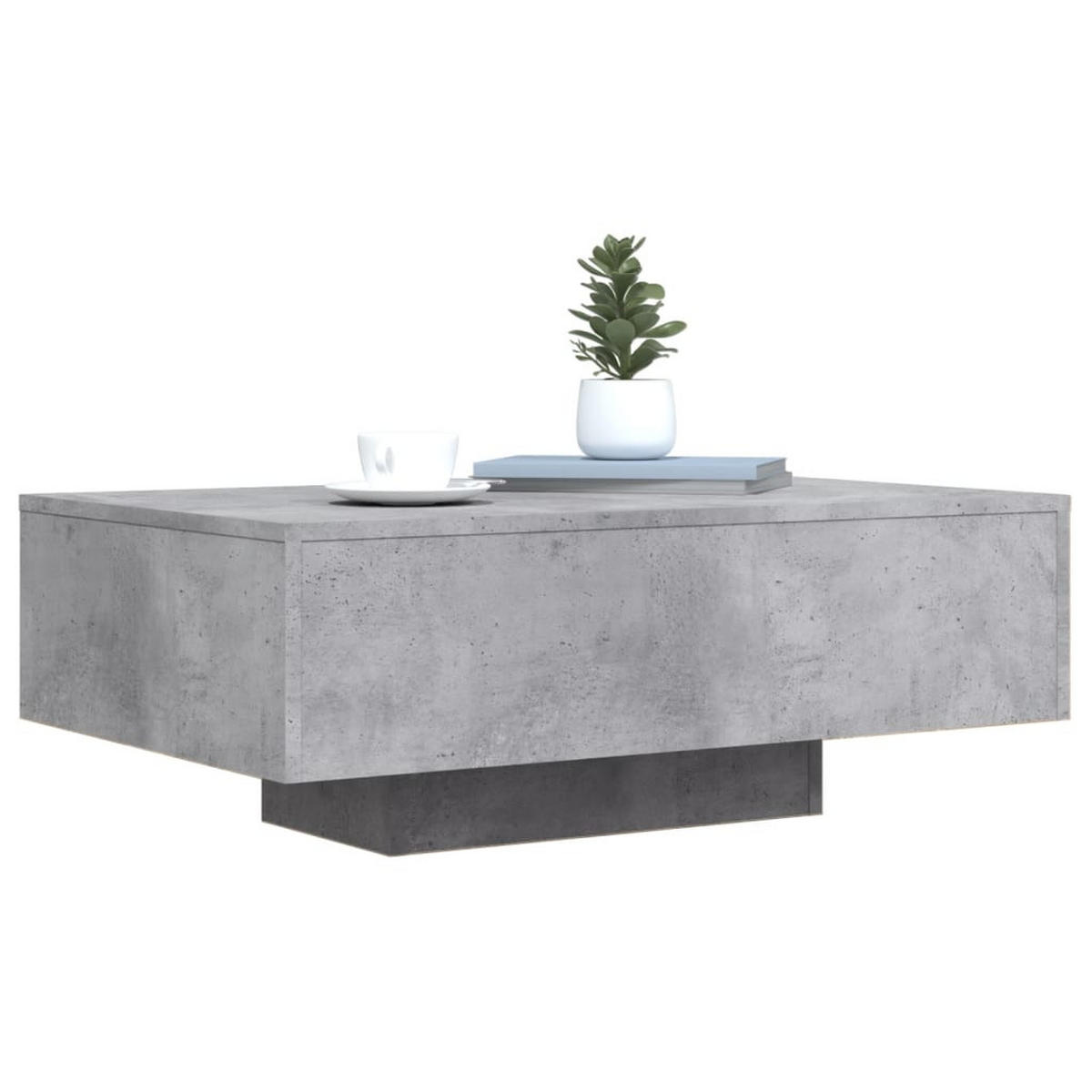 COUCHTISCH Mit Led-Leuchten Betongrau 85/55/31 Cm - Grau, Holzwerkstoff (85/55/31cm) - vidaXL