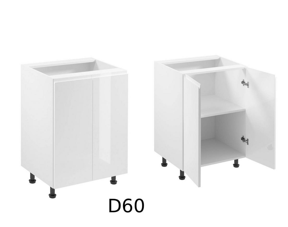 KÜCHENZEILE 360 cm - Aspen KA16-M360- in Weiß/Hochglanz - Weiß Hochglanz, Holz (360/212/52cm)